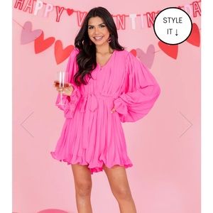PRETTY ON POINT HOT PINK PLEATED ROMPER